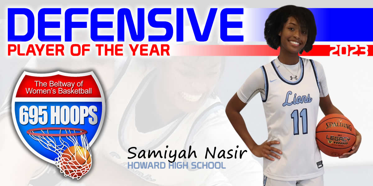 695HOOPS's tweet photo. Congrats to our first ever Defensive Player of the Year, Samiyah Nasir of Howard. She had a tremendous season and career and we are happy to recognize her excellence as the top defender in the area. https://t.co/KP35QJZGqz