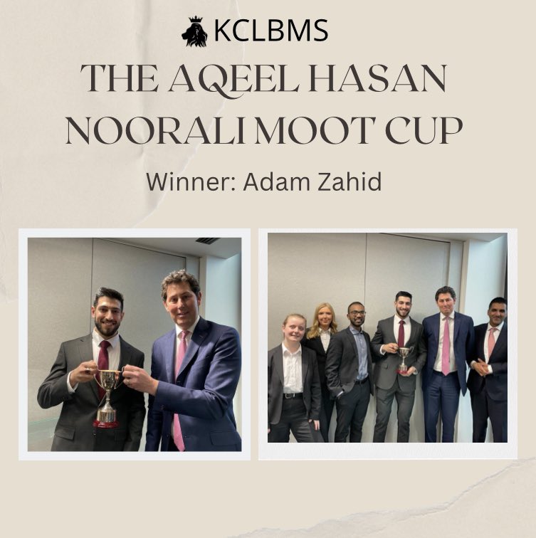 KCLBMS is honored to have hosted the 3rd iteration of the Aqeel H. Noorali Moot Cup.

Congratulations to the winner Adam Zahid and all the finalist for their outstanding display of advocacy!

Thank you to Deka Chambers for hosting and judging the finals!