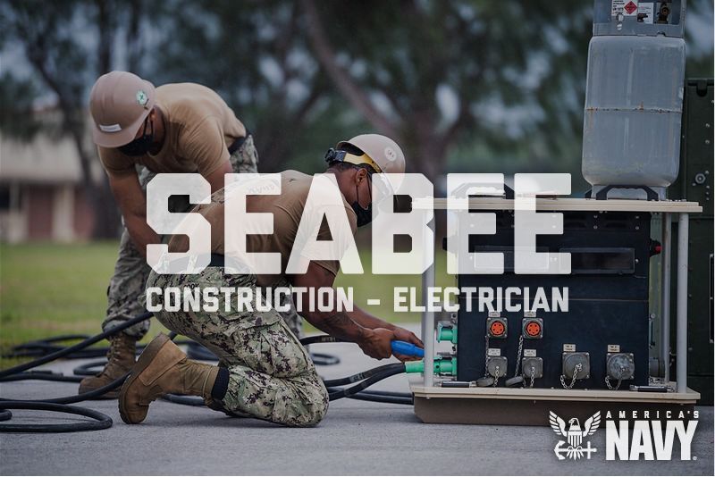 NavyJobsCHS's tweet photo. Make sure that the Navy's power grid stays lit - from the poles and lines outside to the complex electrical and communication wiring inside structures as a Navy Construction Electrician.

#construction #electrician #electricalwork #seabee #navyseabee #na… https://t.co/VKfmyRvh9i https://t.co/NMHP8Teptc