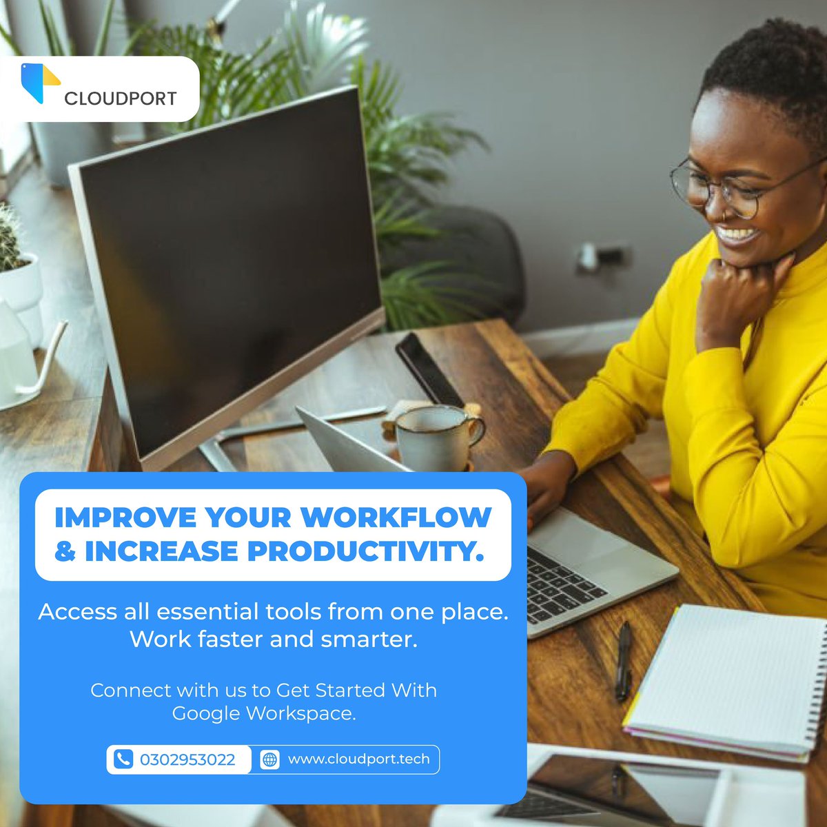 Streamline your workflow and boost your productivity by having all your essential tools accessible from one central location. Working smarter, not harder, has never been easier. 
Contact us to get you started with Google Workspace.

#workflow #workfaster #workspace #google #cloud