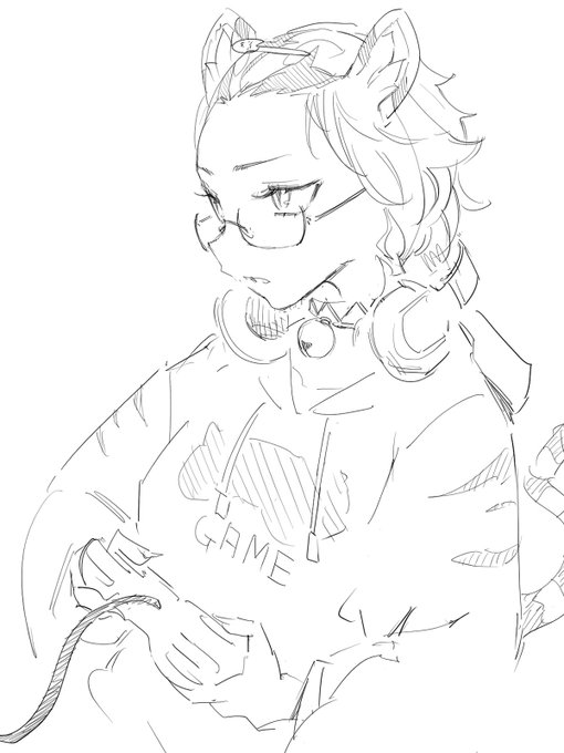 久々に舞米(@GaonMaimai )描きました🐯☀️
(なぜか目つきが悪い

#着せ替え舞米 