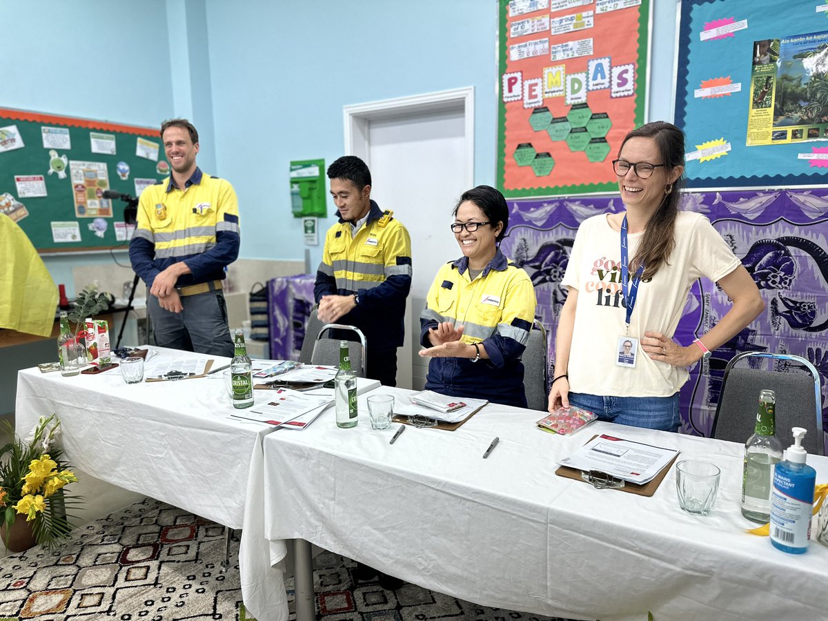 dcarollo_edu's tweet photo. Exciting day as students pitch their renewable energy prototypes to the Shark Tank panel members. Hoping to secure funding to scale up and power up the library with clean energy. It's a reminder of the vital role renewable energy plays in our future. #Ambatovyiseducation https://t.co/OS5SzK0O1R