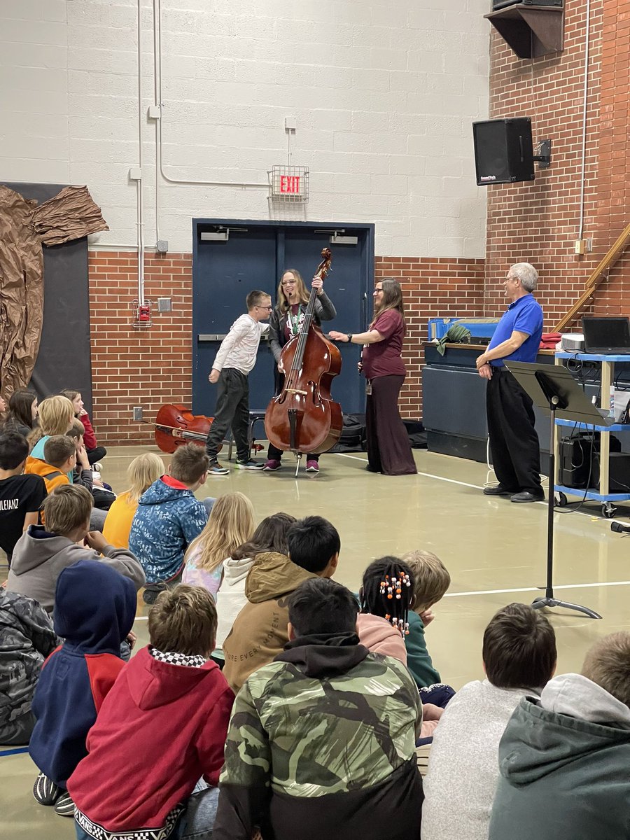 Thank you to the Robinson and DB band &amp; orchestra directors for demonstrating instruments today. We had fun and can’t wait for 6th grade! 🎶🎻🎺