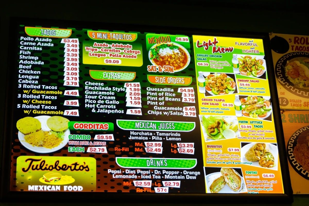 Our menu is packed with everything from #BreakfastBurritos to #FishTacos. If you were to order something from us today, what would you choose? #JuliobertosFreshMexicanFood #JuliobertosPhoenix #PhoenixFoodies #PhoenixEats #RolledTaco  #burritos #tacos #menu