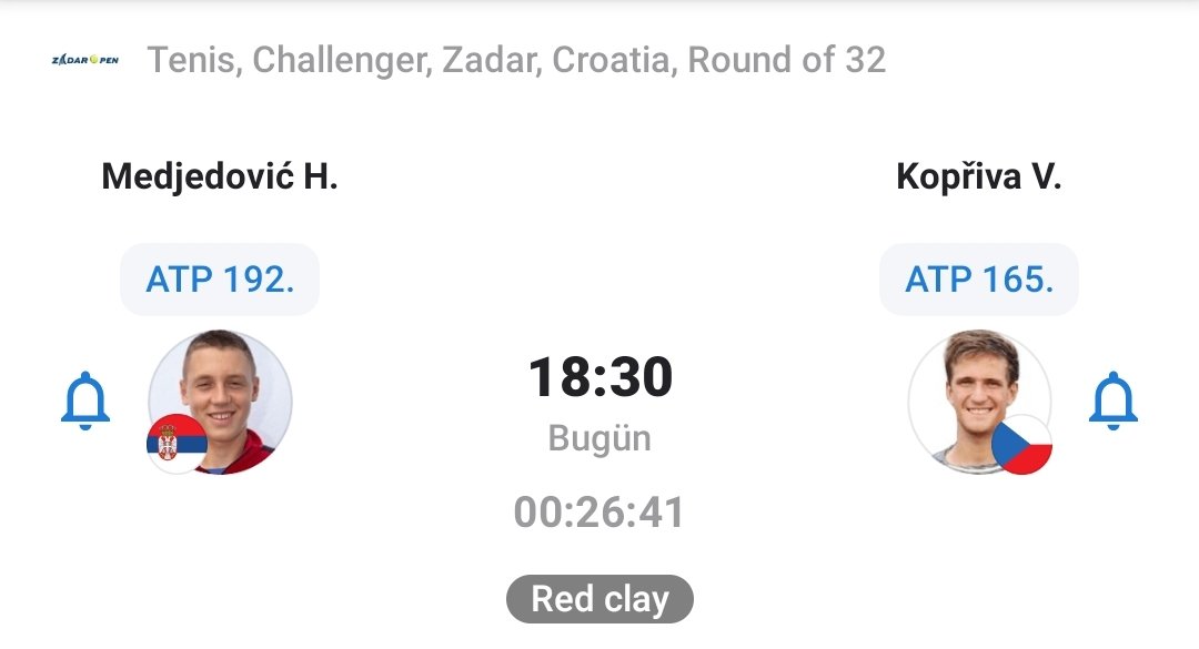 Tenis Challanger Zadar 18:30
Maçı Kazanan Medjedovic Hamad 🌀 1,87
Stake 9,5/10

fav, reetweet atmanız rica olunur, oynayanlar yorum atsın lütfen,