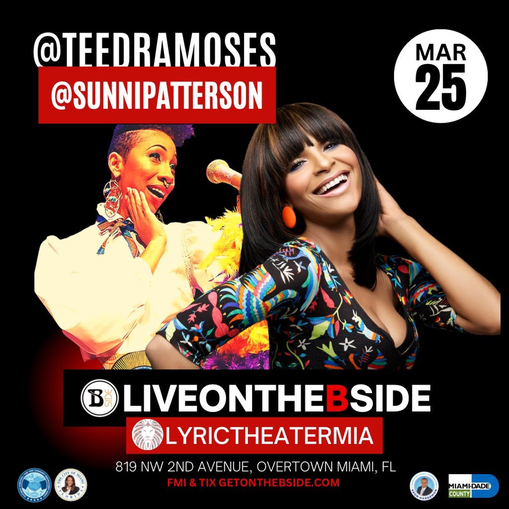 ThePoetrySpots's tweet photo. 📍MIAMI, FL 
🗓️THIS SATURDAY 3/25
🎙️@TEEDRAMOSES &amp; 
🎙️@SUNNIPATTERSON
Performing Live 
@ The 14th Annual 
TO HER WITH LOVE
A Women’s Month 
Spoken Soul Experience
Hosted By
@msingridb 
@yameenallworld 
Curated By
@ONTHEBSIDEENT
@lyrictheatermia 
FMI &amp; TIX
https://t.co/moIcLjFaq7 https://t.co/2aeJGzDPfF