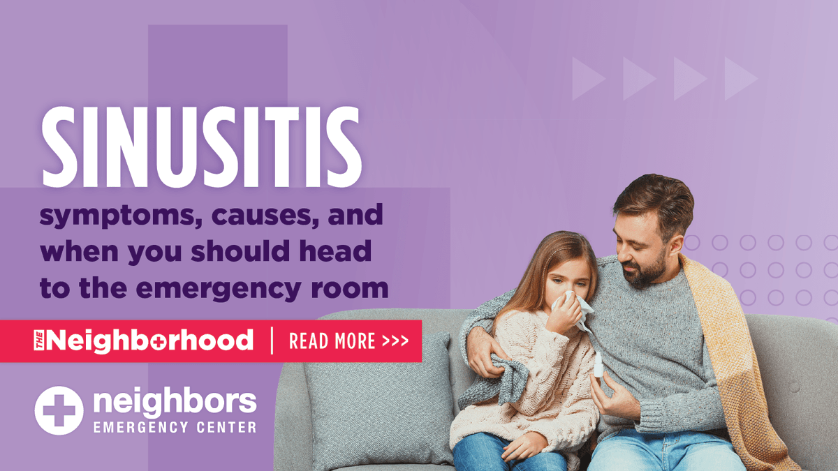 BestNeighborsER's tweet photo. Are you experiencing a severe sinus infection and wondering whether you should seek emergency care? On The Neighborhood Blog, we're discussing sinus infection symptoms, causes &amp; treatment - so you know when to head to the #ER for sinus infection.  https://t.co/SABvRVr8oE https://t.co/p1w1tdCEdb
