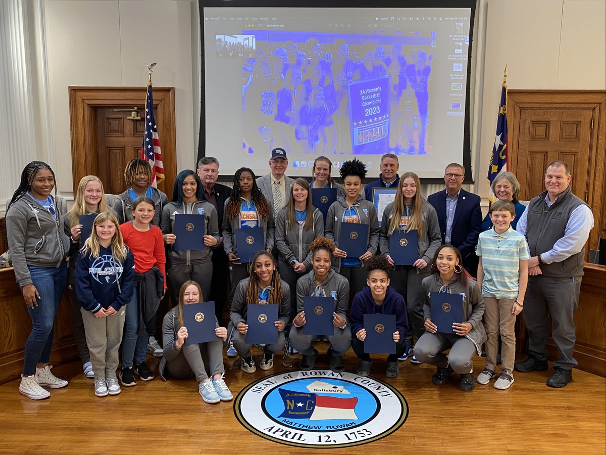During its meeting last night, the BOC honored the West Rowan Girls Basketball Team for their incredible achievements, sportsmanship, and leadership as they finished a perfect 31-0 season, claiming the 3A State Championship title. Proud of these history-making Rowan Originals!