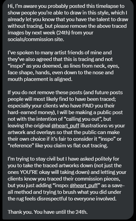 AyuVT_'s tweet photo. I have already made amends by deleting 3 of my artworks [attached below] ... Just so they won't feel uncomfortable with the overly referenced 90's style.

But they have asked me to delete more of the works I have done. [3] https://t.co/lYUfbpBPZe