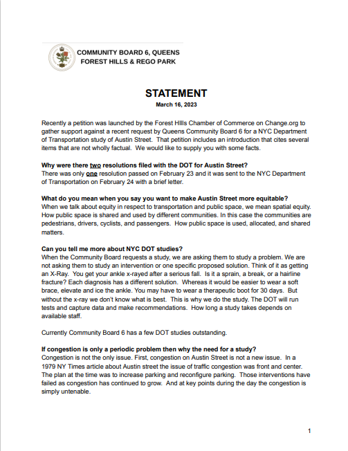 Queens Community Board 6 on Twitter "Recently a petition was launched