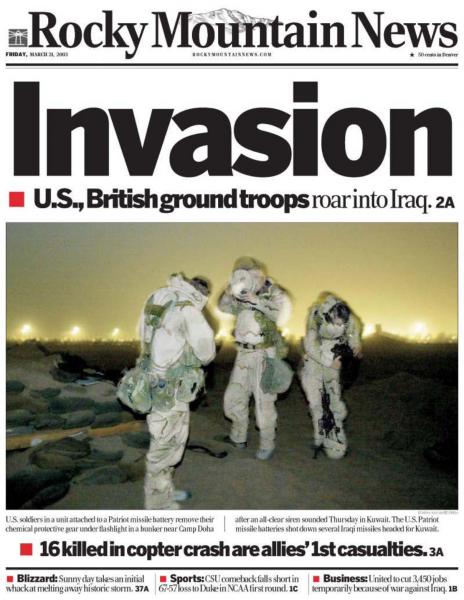 manchetempo's tweet photo. Há 20 anos, os jornais noticiavam o início do ataque dos 🇺🇸 e do 🇬🇧 ao Iraque 🇮🇶. Era o início de uma das mais longas guerras do século XXI, e que, a rigor, nunca acabou.

Vamos relembrar como a notícia saiu na época? Vem com a gente no fio! 🧶👇🏽 https://t.co/qcm07Ajo7C