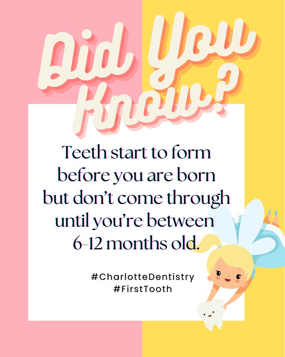 Babies are born with the beginnings of a beautiful smile! Their tiny teeth start growing in before you know it. #BabyTeeth #FirstSmiles #CharlotteDentistry