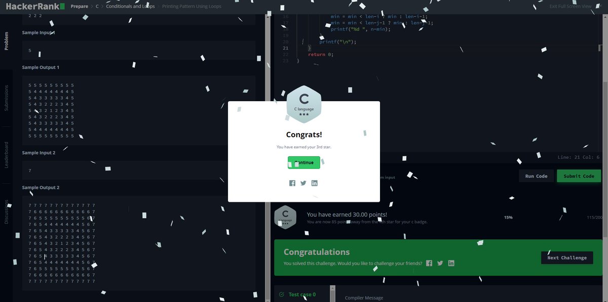 MerinMaryShibu's tweet photo. Day 17☑️
Arrays and Strings in C✔️ 
#100DaysOfCode 
#C 
#HackerRank
#Coding https://t.co/2vTwleSoRN