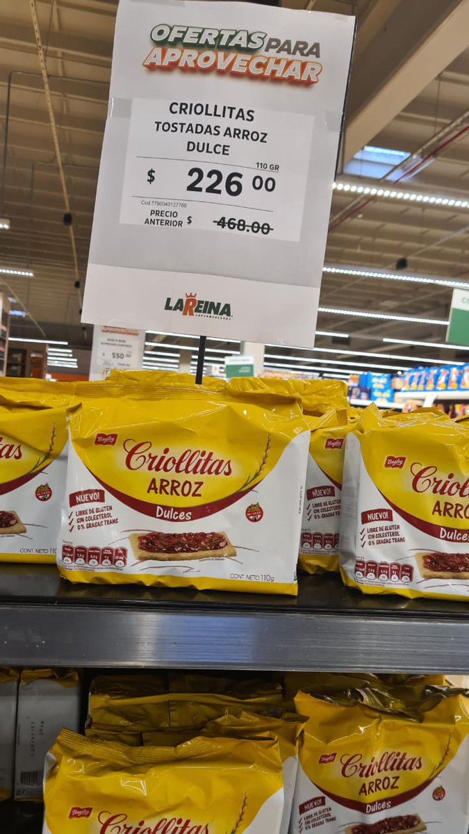 PreciosRosario2's tweet image. #PaseandoPorElSuper 🛒👫

💰 $140 Galletitas #Polvoron 
💰 $179 Galletitas #Maná
💰 $226 Tostadas de arroz #Criollitas
💰 $324 Yerba #Cachamate

📍 @super_lareina (Bv. Oroño)

#FotoTestigo 📸