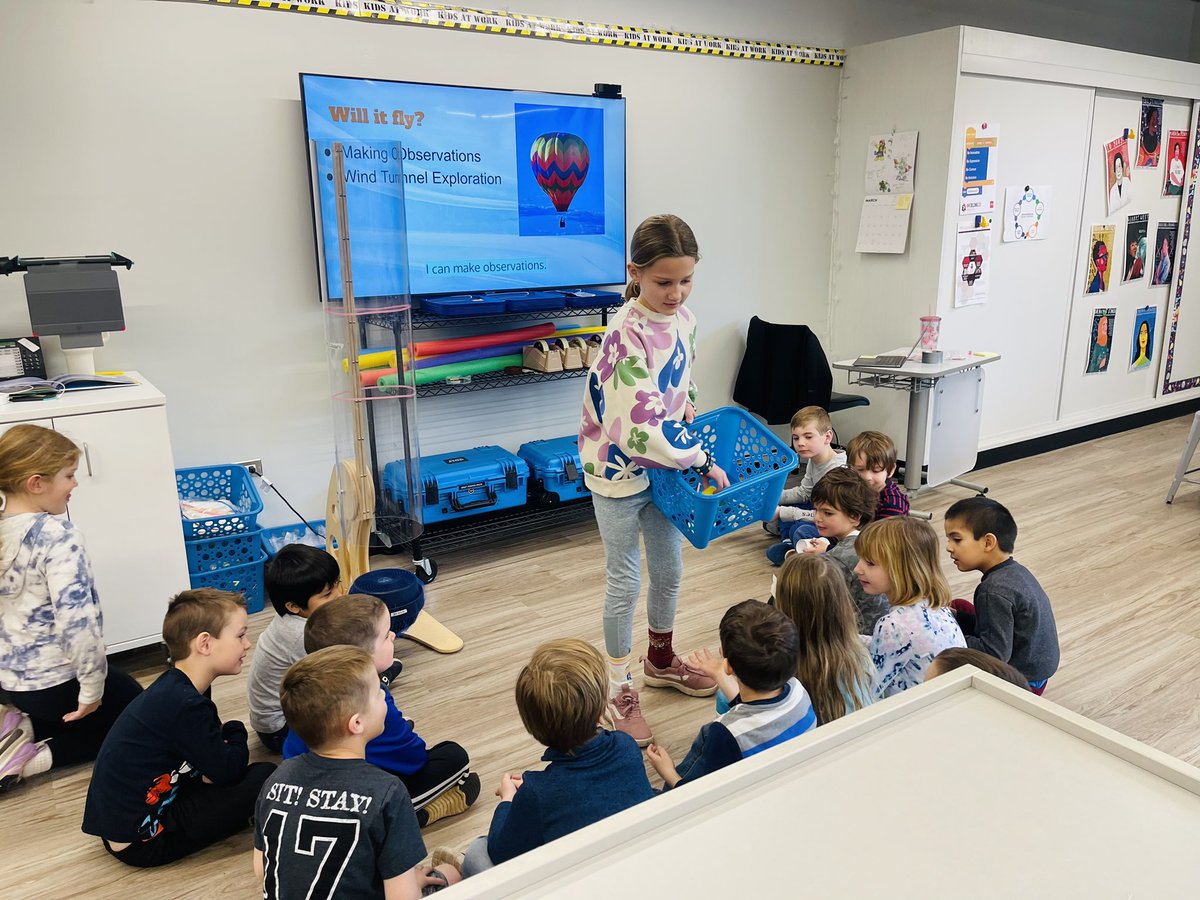 DamianoSTEM's tweet photo. Emily, a 4th grade student at Hough, taught a kindergarten STEM class today. We worked together to prepare questioning, lessons goals, and materials. @barrington220 you have a new teacher to look out for 👀 https://t.co/CEwGpX4fo0