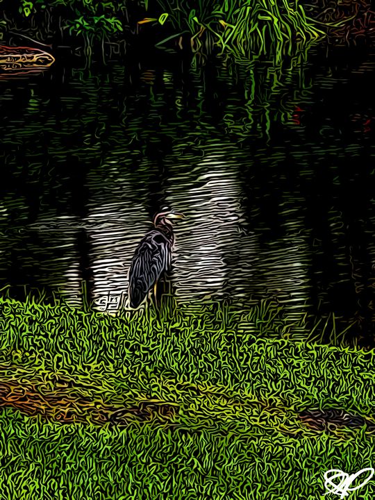 Art of the Day: "Heron on the shore". Buy at: ArtPal.com/smartlove?i=18…