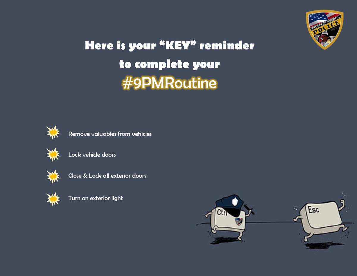 Prospecthtspd's tweet photo. Here is your "KEY" reminder to complete your #9PMRoutine

#LockItOrLoseIt #safetytips #SaferNeighborhoodsTogether https://t.co/wdYHvczCu3