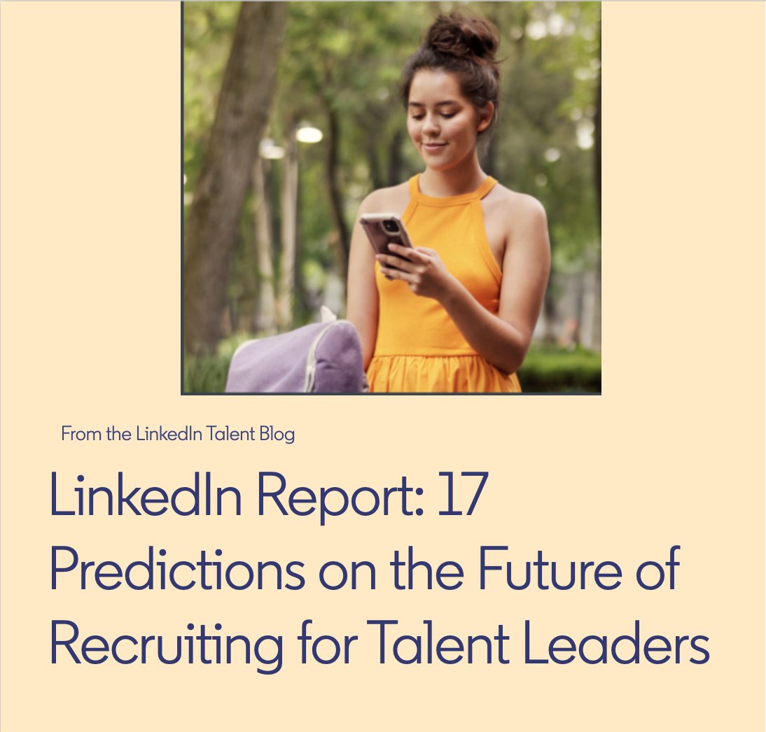 LinkedIn Talent Solutions (@hireonlinkedin) on Twitter photo Hello, Twitter. We're back with good news. LinkedIn’s 2023 #FutureofRecruiting report is now live, and we have all the highlights. CLICK HERE for quick takeaways on the report's 17 industry predictions, original survey results, and new data insights: 👉 lnkd.in/dEYarFTM Hello, Twitter. We're back with good news. LinkedIn’s 2023 #FutureofRecruiting report is now live, and we have all the highlights. CLICK HERE for quick takeaways on the report's 17 industry predictions, original survey results, and new data insights: 👉 lnkd.in/dEYarFTM