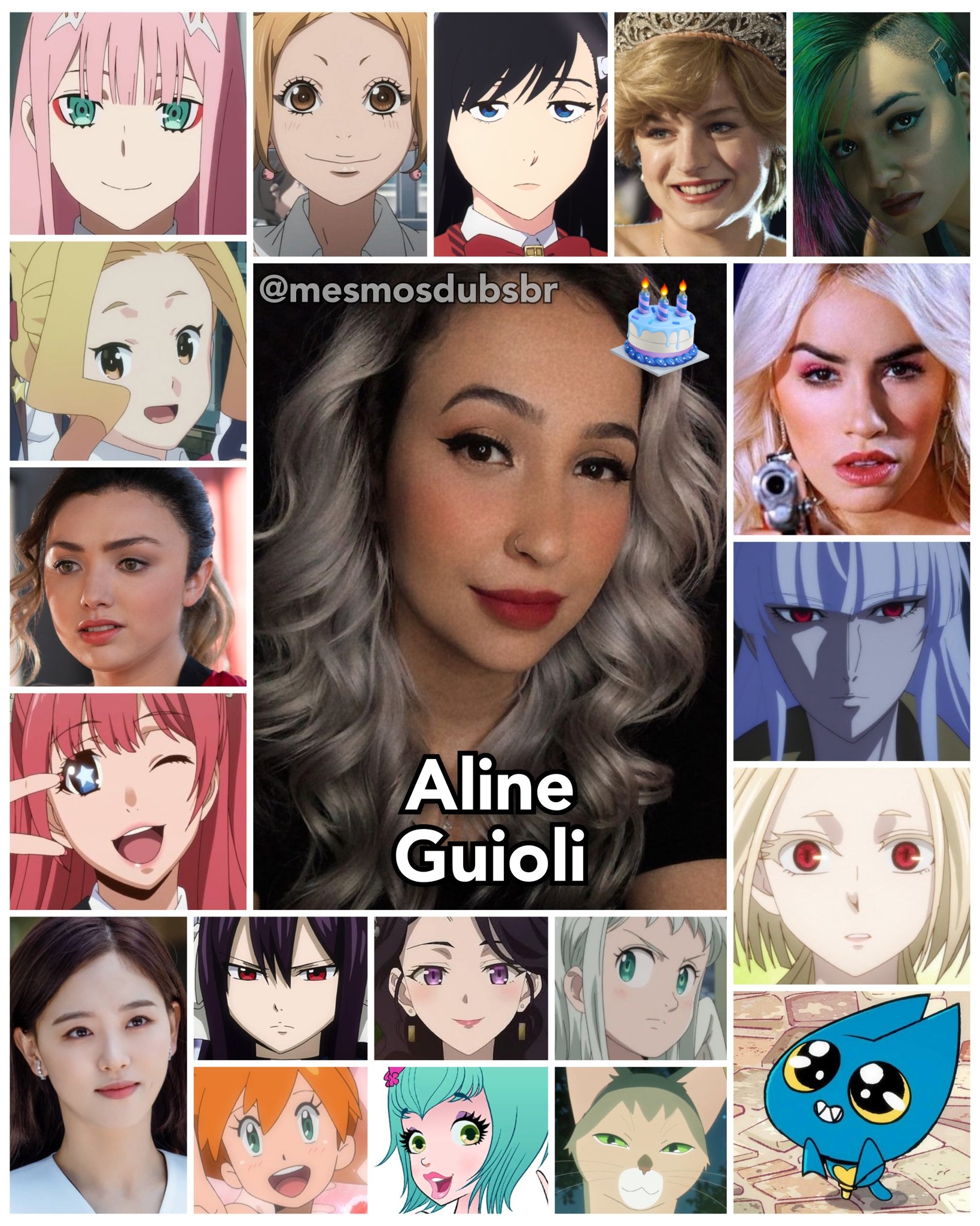 Personagens Com os Mesmos Dubladores! on X: Uma das minhas dubladoras  favoritas de tempos recentes, Aline Guioli é um talento e tanto, com  personagens ótimos! Aline é conhecida por dublar a Zero