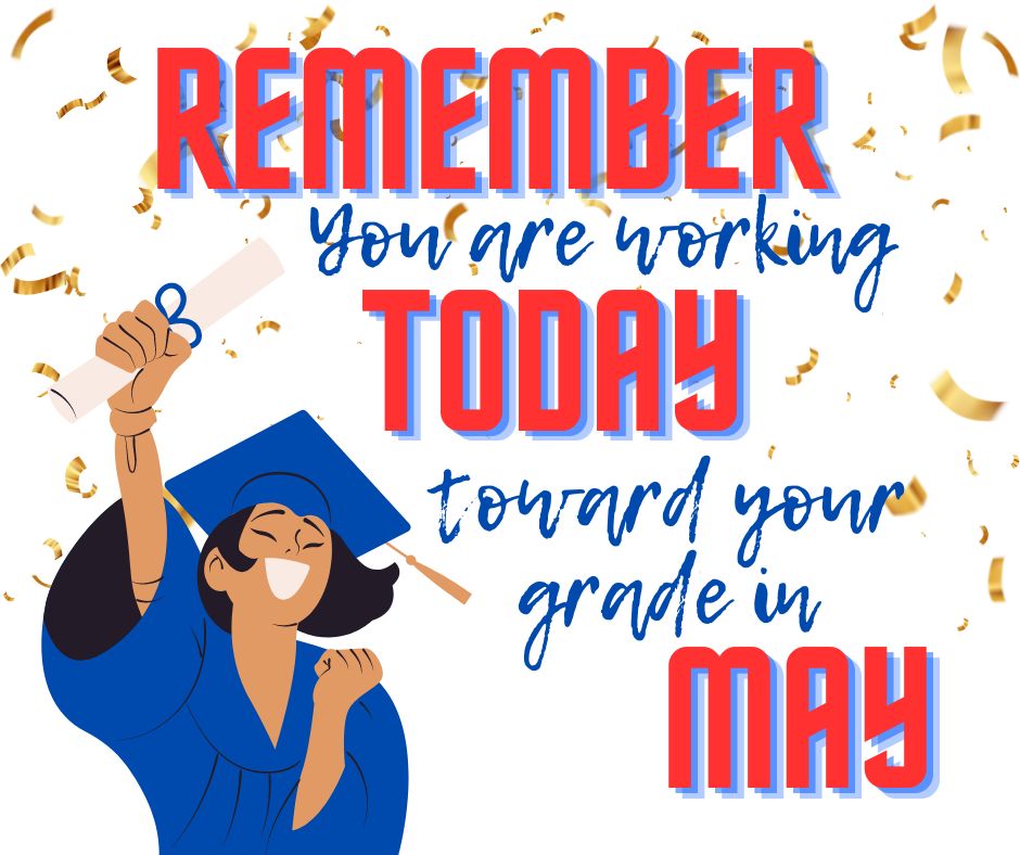 Just a little reminder to my students and friends battling #senioritis - stay on top of those daily to-dos and your academic goals will be more easily grasped!

<a href="/THSPatriots/">THSPatriots</a> <a href="/ISDSchools/">Independence School District</a>