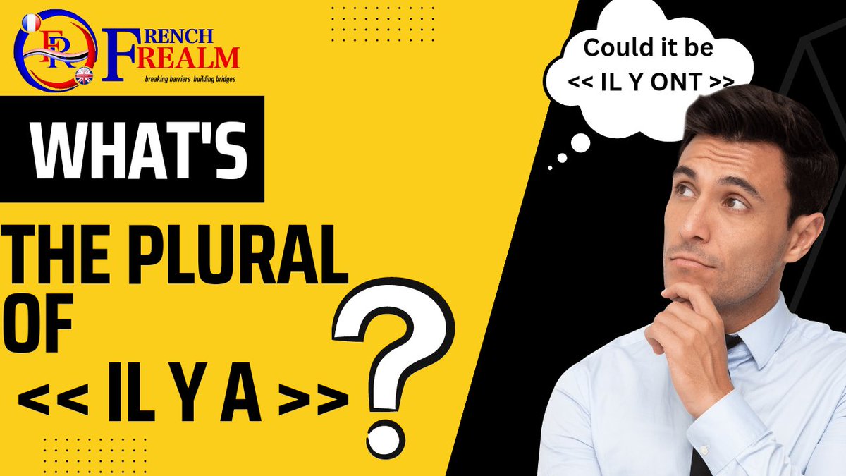 Peluxy1's tweet image. To say &quot;there is &quot; in french , we simply say &quot; il y a&quot; par exemple: Il y a un garçon ici = There is a boy here.
Then how do we say &quot;there are boys here&quot; speaking in the plural. Knowing fully well that  the verb used is &quot;avoir&quot;.
Watch,learn and answer the question. #frenchclass