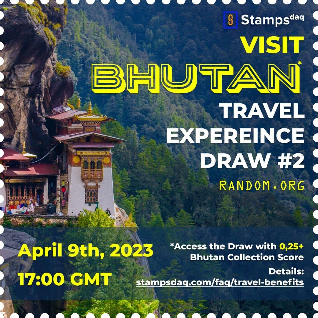 stampsdaqHQ's tweet photo. Set your reminder - 9th of April 🚨

Two weeks until a lucky winner will win a trip to the Kingdom of Bhutan! The more stamps you collect, the greater chance you have to win! #NFTGiveaway #Stamps

Don't sleep on this! 😴 https://t.co/gR98uphzpb