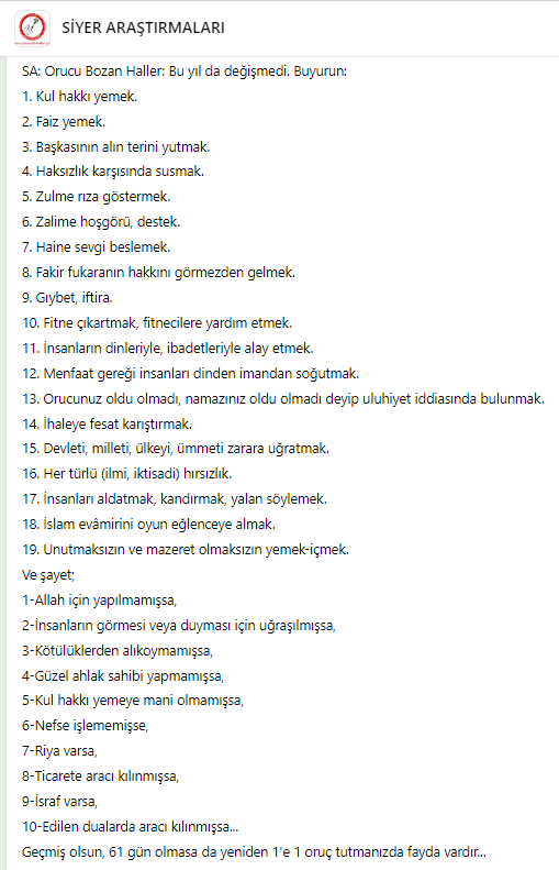 Orucu bozan haller... Bir de buradan bakalım diye...