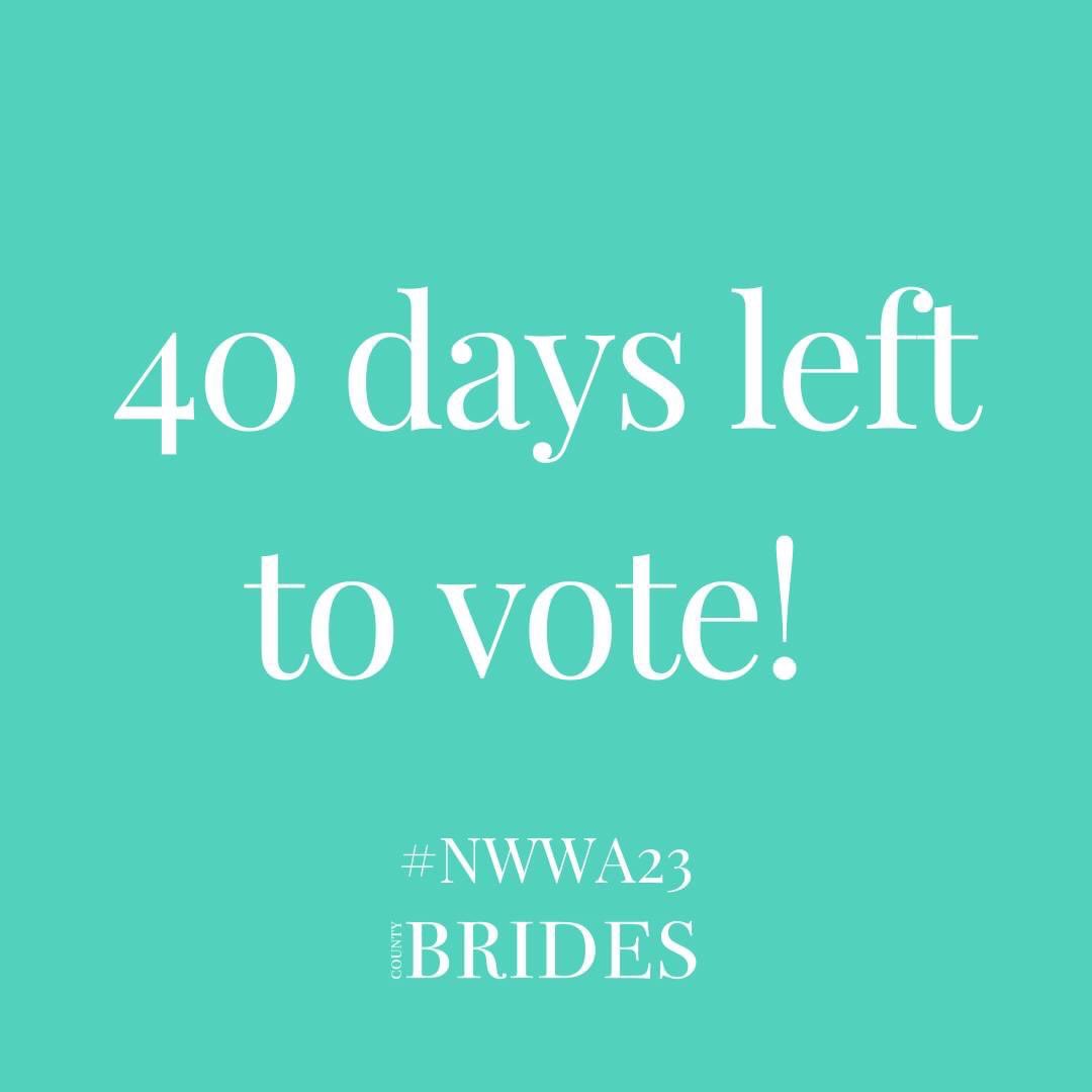 There's just 40 days to vote in this year's North West Wedding Awards! Show your venue and the suppliers that made your day extra special the support they deserve by casting your vote! here 👉 buff.ly/3wLoLpW #nwwa #nwwa23 #northwestweddingawards #NWWA2023 #countybrides