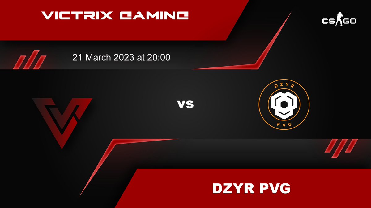 ⭐️WHOOP, THERE IT IS⭐️

Tonight's the last game in the first leg of the <a href="/VSGamingWorld/">Telkom VS Gaming</a> Masters Series S8 for our #CSGO team. 😱
They will be fighting it out against DZYR pvg at the usual time of 8pm. 🔥

We believe in you boys; bring it home! #GLHF to both teams 🤞
#GoVictrix ❤️