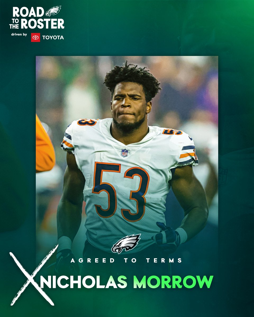 Eagles's tweet photo. We’ve agreed to terms with LB Nicholas Morrow on a one-year deal.

@toyota | #FlyEaglesFly https://t.co/21WPcBLHsq