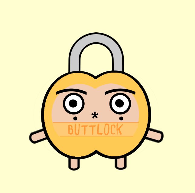 ButtyandAssoc's tweet photo. What is Butty in a padlock costume? Buttlock! #butty #buttlock #butt @buttyandassoc #padlock #yale #lock #sanrio #funkopop #kawaii #nft #popart #characterdesign #locking https://t.co/f5lWyqw1bT