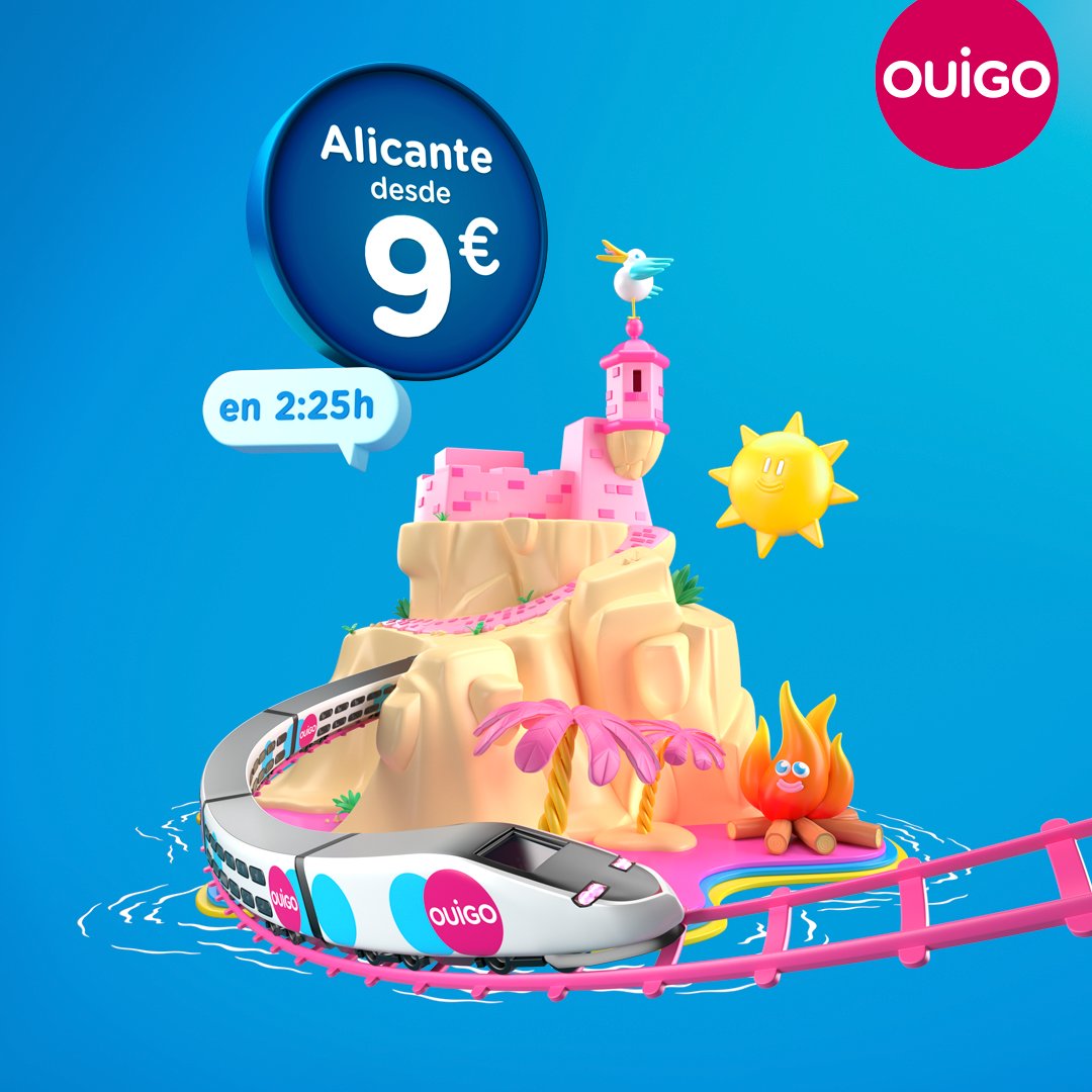 OUIGO_Es's tweet photo. Nos pedisteis destino nuevo y... ¡Os traemos dos!✌️
ALICANTE Y ALBACETE, ¡YA LLEGAMOS!🫡

A partir del 28 de marzo billetes a la venta para moverte como nunca has podido hacerlo entre Alicante, Albacete y Madrid:
Eligiendo. Con OUIGO 💕🚅

#OUIGOLetsGo! https://t.co/wTwCraWpvK