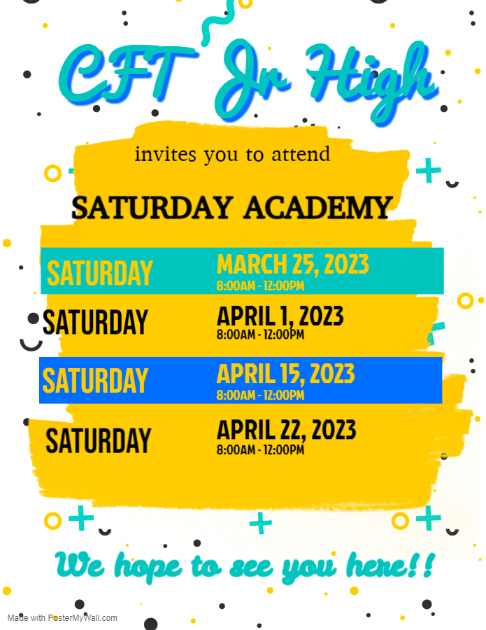cftjrhigh's tweet photo. Saturday Academy  https://t.co/DqaPNCc8kP https://t.co/aEFi9VaYar