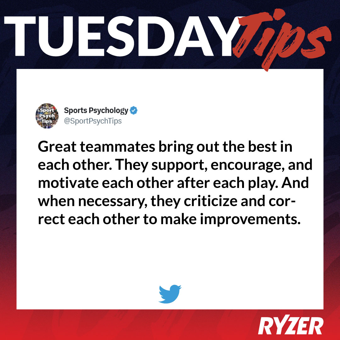 Ryzer's tweet photo. #TipTuesday Lift 👏 up 👏your👏 teammates‼️ #RyzerRecruit #RyzerEvents #GetNoticed #Mindset #Recruiting @SportPsychTips https://t.co/xXtKbG7IlD