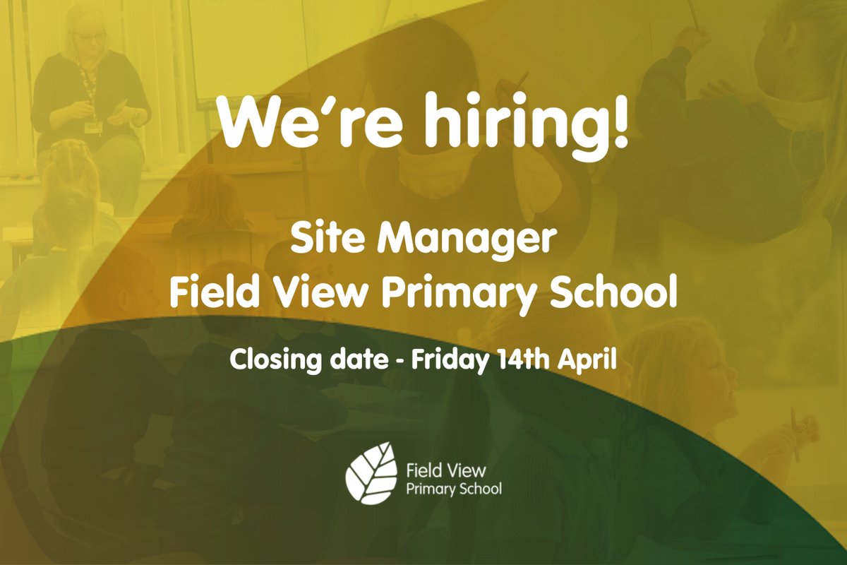 stmartinsmat's tweet photo. We're hiring! 👀Field View Primary are looking for a site manager. To find more information about the post follow to the link below to our MAT website.
https://t.co/rq0kLQS1RY
#placetothrive
#smartrespect
#smarttrust
#smartcompassion https://t.co/vkC91M9GuS