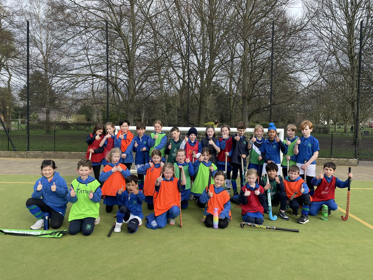 This afternoon our @RPPS_Year4 hockey players hosted @LatPrepSport.  They all made progress over the afternoon with multiple goals across all pitches. #RPPSHockey #goalsgalore