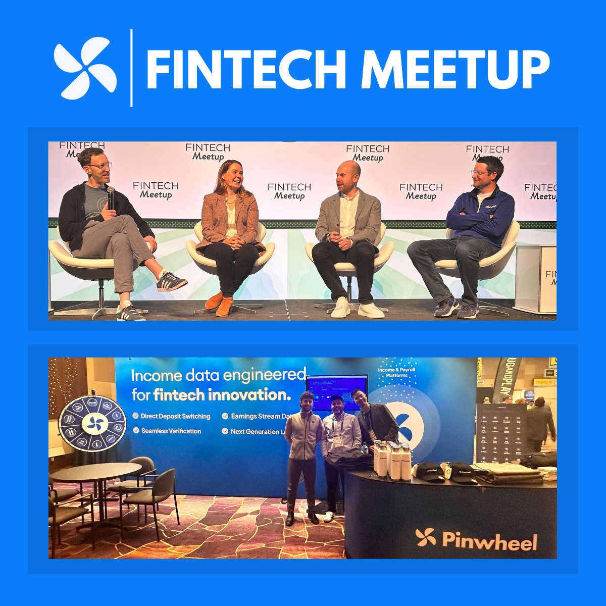 Pinwheel (@pinwheelapi) on Twitter photo We’re having a blast at <a href="/FintechMeetup/">Fintech Meetup</a>, and the fun continues today!! Don’t miss this chance to connect with our team to learn more about what deploying a payroll connectivity API can unlock for your fintech or financial institution: Find us at Booth 501 #FintechMeetup We’re having a blast at <a href="/FintechMeetup/">Fintech Meetup</a>, and the fun continues today!! Don’t miss this chance to connect with our team to learn more about what deploying a payroll connectivity API can unlock for your fintech or financial institution: Find us at Booth 501 #FintechMeetup