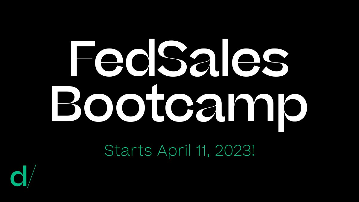 Dcode (@dcodethegov) on Twitter photo 3 weeks until our next FedSales Bootcamp! Join other emerging technology companies looking to perfect their federal go-to-market strategy: hubs.ly/Q01Ct8tX0 3 weeks until our next FedSales Bootcamp! Join other emerging technology companies looking to perfect their federal go-to-market strategy: hubs.ly/Q01Ct8tX0
