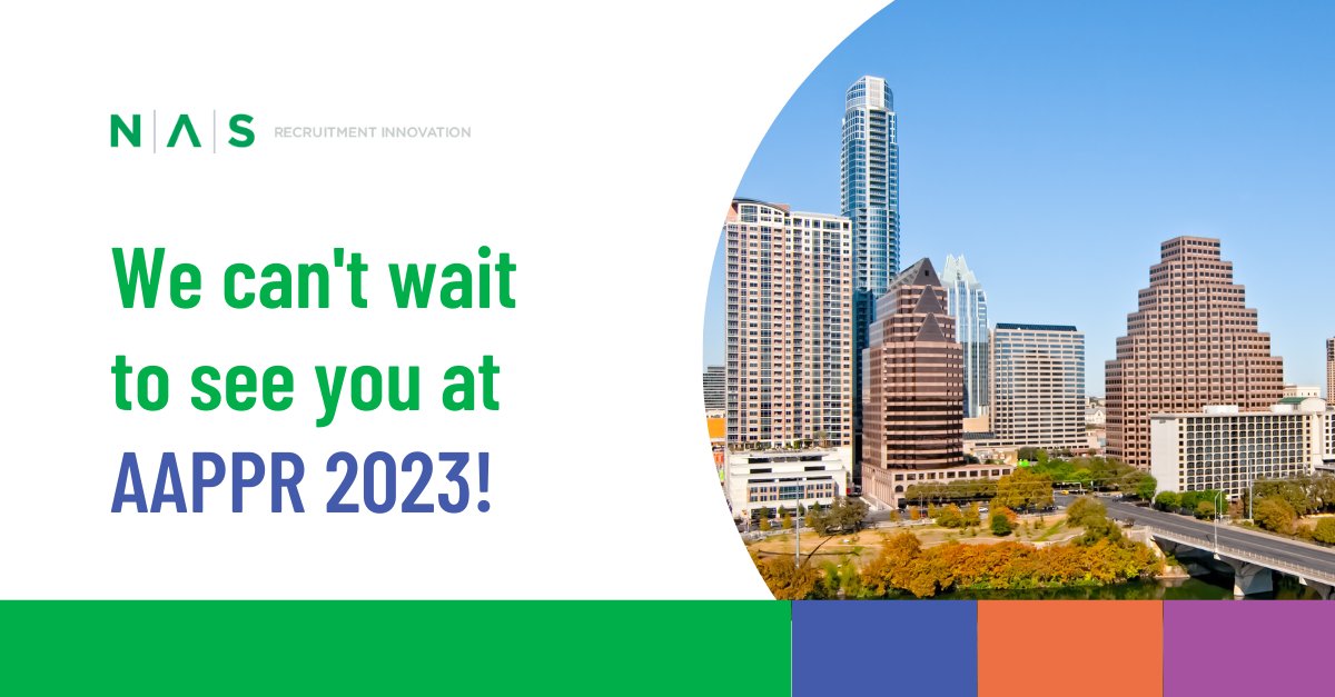 nasrecruitment's tweet image. We are so excited to be heading to Austin, TX for the annual AAPPR conference! Stop by booth 112 to chat with us about recruitment marketing strategies and enter to win some raffle prizes.

#AAPPR2023 #recruitmentmarketing