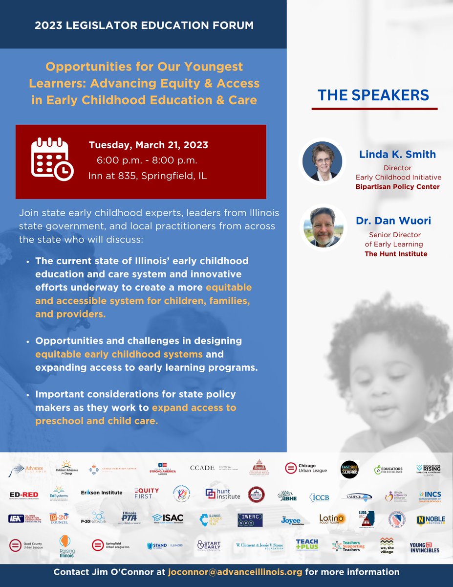 advanceillinois's tweet image. Today we’re excited to join more than 40 community partners in hosting our 11th annual legislator education forum, this year focused on creating an equitable early childhood education and care system for Illinois’ youngest learners. #ecec