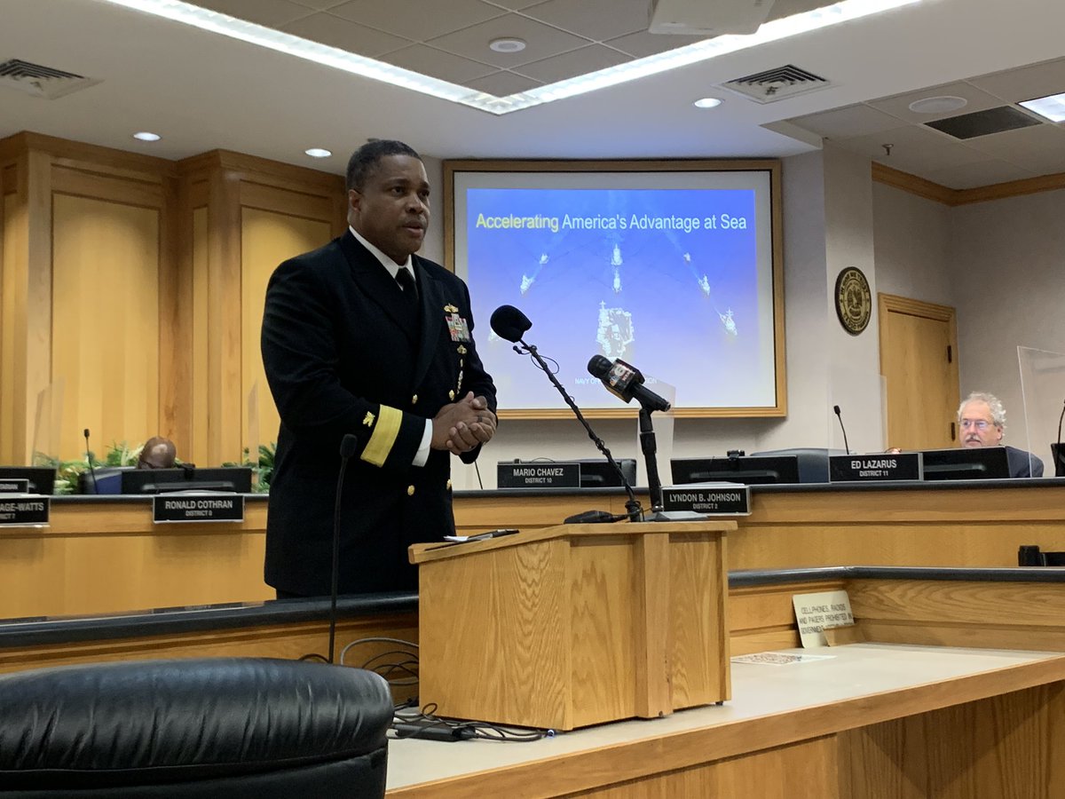 Such an interesting presentation from Rear Admiral Dion English at the Caddo Commission’s Veterans Services Cmte meeting as a part of #NavyWeek!