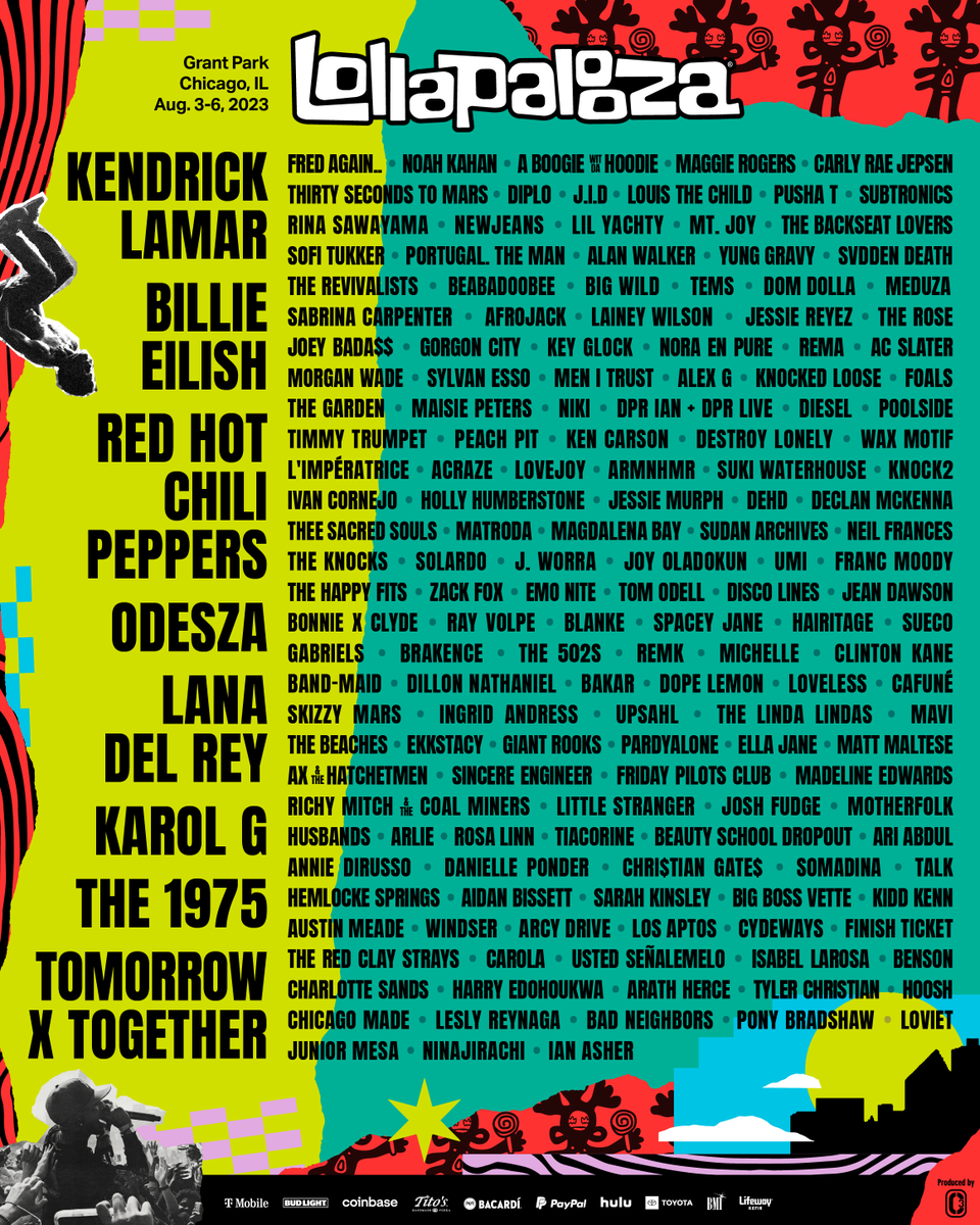Lollapalooza '23, Chicago IL

Ticket presale begins March 23 at 10AM CT