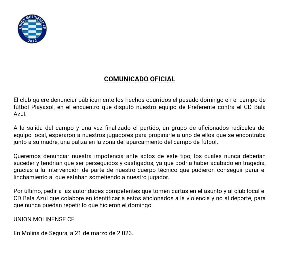 COMUNICADO OFICIAL