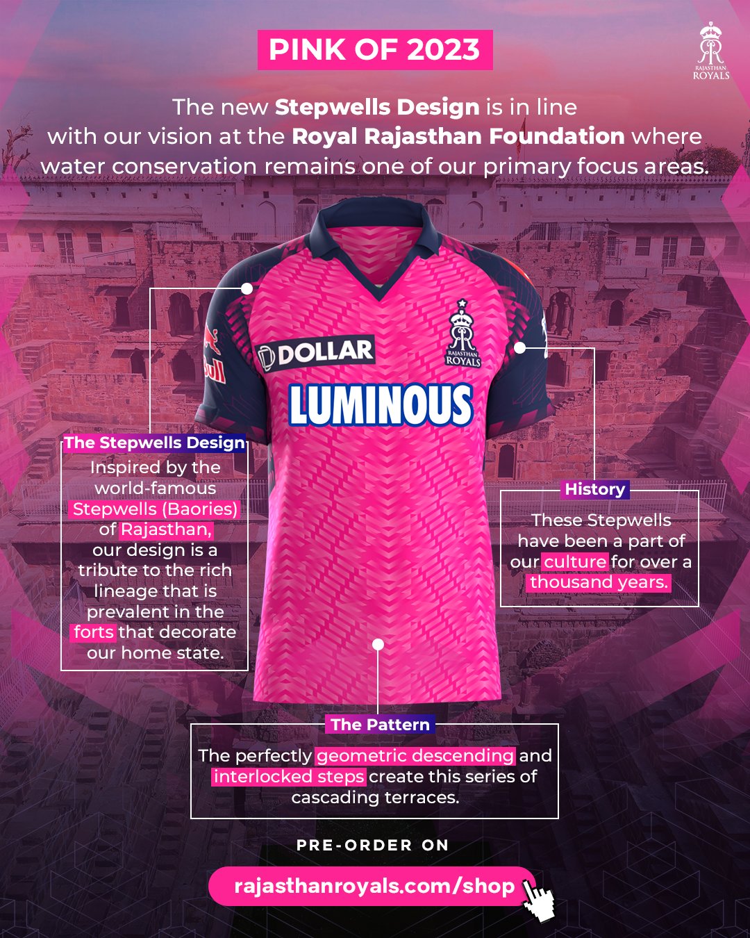 Rajasthan royals jersey best sale pink
