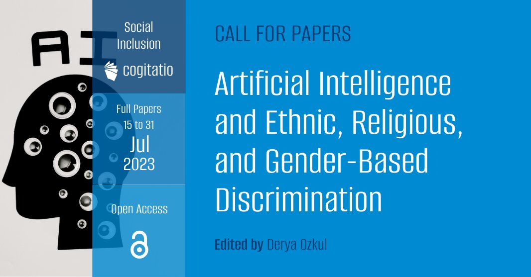 To what extent does the use of #AI result in discrimination based on #gender, ethnic, or religious backgrounds? Take a look at our #callforpapers and submit your full paper from 15 to 31 July 2023: bit.ly/3qc7y39 #ArtificialIntelligence @DeryaOzkul @refugeestudies