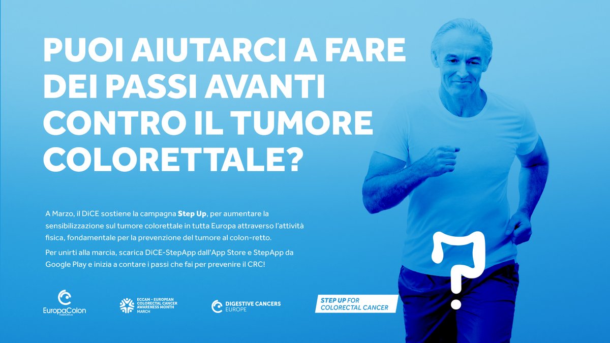 EuropaColonITA's tweet image. Oggi tutto ruota intorno al mantenersi in salute e invecchiare bene!
Sei pronto a camminare con noi contro il #tumorecolorettale? 
Fai un primo passo, scarica StepApp e scopri di più su👉bit.ly/41vpARt
#ECCAM2023 #StepUpforCRC #tumorecolorettale