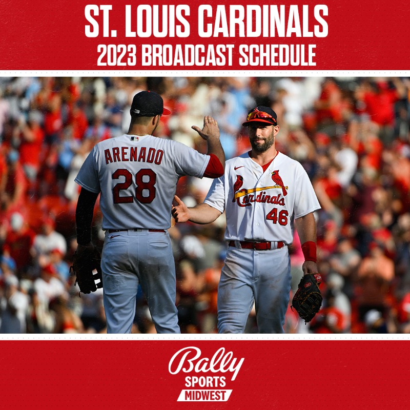 FanDuelSN_MW's tweet photo. #STLCards Broadcast Schedule Announced ⬇️
 
@Cardinals Opening Day coverage starts at 1:30 next Thursday on Bally Sports Midwest.

@bthompson48 | @RickyH49 | @Mad_Hungarian39 | @TheCatOnBallyTV | @AlexaDatt | @SWarmann | @Ackerman1120