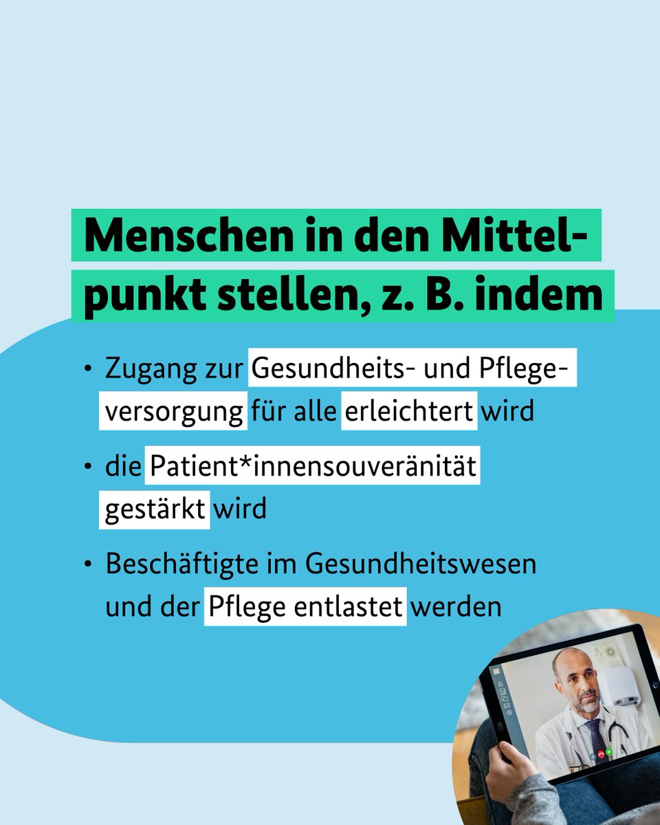 BMG_Bund's tweet photo. Für die Verbesserung der Gesundheits- und Pflegeversorgung ist #Digitalisierung unverzichtbar. Welche zentralen Ziele unsere #Digitalisierungsstrategie verfolgt, erfahren Sie hier und auf unserer Website: https://t.co/gfyRlU1pbX https://t.co/JVAt58z5QY
