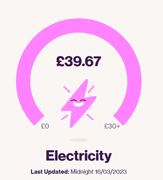 tekwyzard's tweet photo. @eon_next, as shown on my account today, 21/03/2023, got text and my IHD did the £5 warning thing few hours ago. Not good enough Eon, you used to be so much better. Get your webpage and backend systems sorted out, instead of looking and working like  it's done by a 9yr old kid. https://t.co/bGBDfY6wBf