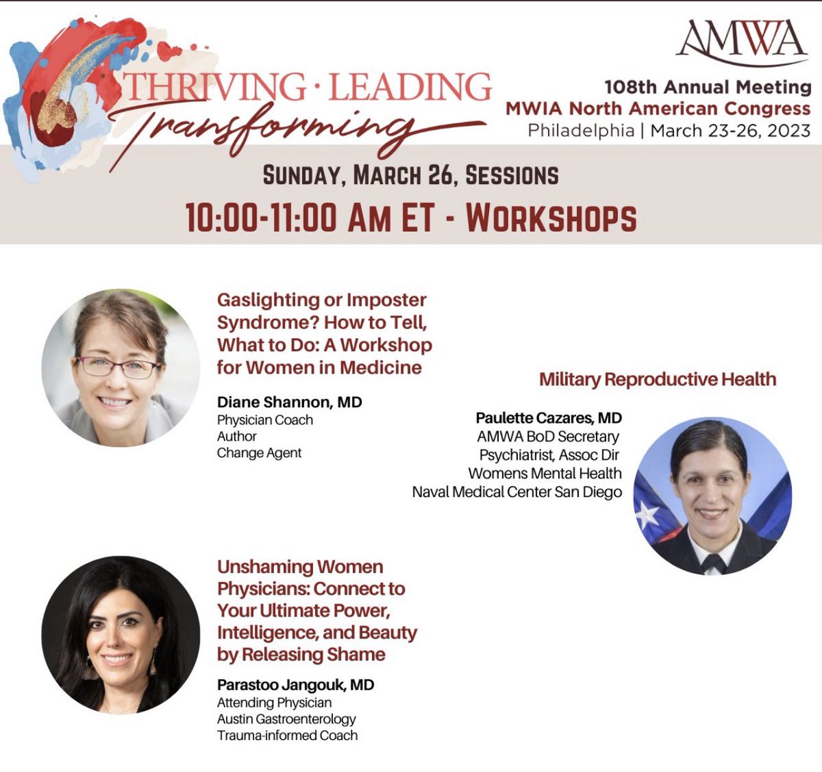 If you’re at American Medical Women Association annual meeting in Philadelphia on the weekend, come over for the workshop I’m leading for unshaming women physicians. ⁣
⁣
It will be on Sunday March 26 at 10 am. ⁣
#AMWA2023 #WomenInMedicine #WomenInGI